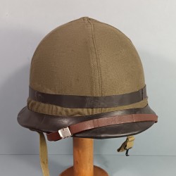 CASQUE FRANCAIS MODELE 1951 AVEC CAMOUFLAGE CAPUCHE KAKI MODELE 47 CASQUE LOURD H.R. 1955 + LINER FRANCK 1953